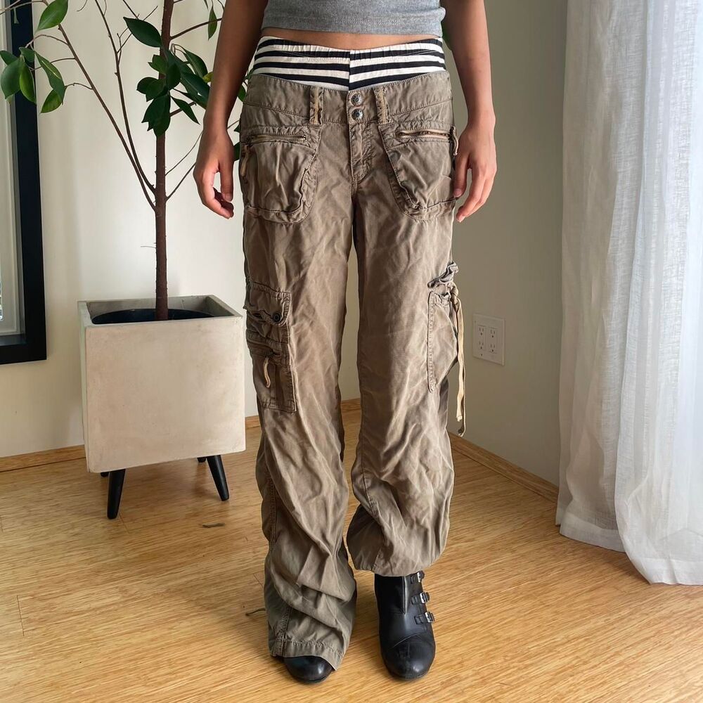 Guess Women's Green and Khaki Trousers
